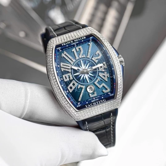 Franck Muller Vanguard Yachting V41 Custom Diamond Blue Dial