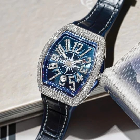 Franck Muller Vanguard Yachting V41 Custom Diamond Blue Dial