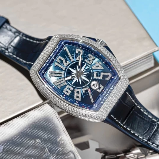 Franck Muller Vanguard Yachting V41 Custom Diamond Blue Dial