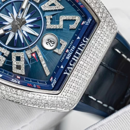 Franck Muller Vanguard Yachting V41 Custom Diamond Blue Dial