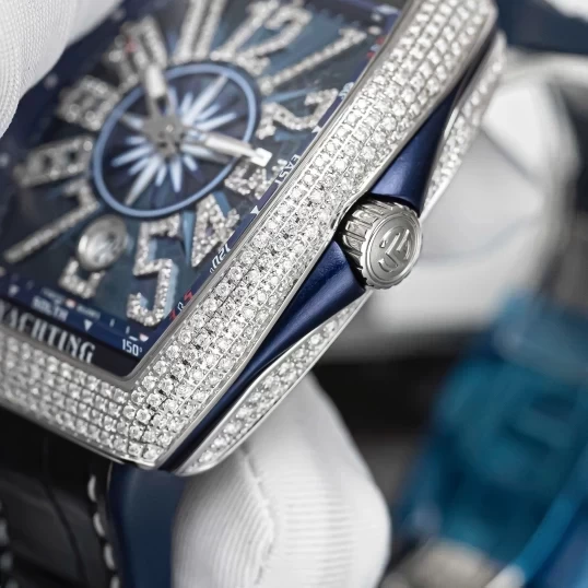 Franck Muller Vanguard Yachting V41 Custom Diamond Blue Dial