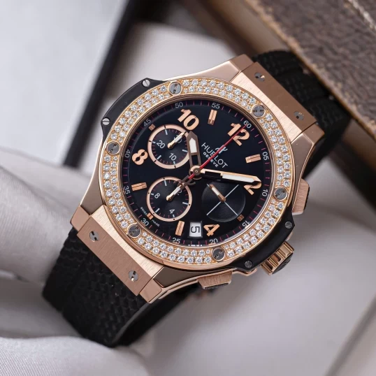 Hublot Big Bang 41mm Rose Gold Diamonds Bezel Ref. 341.PX.130.RX.114