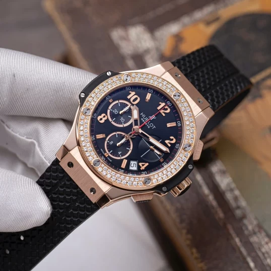 Hublot Big Bang 41mm Rose Gold Diamonds Bezel Ref. 341.PX.130.RX.114
