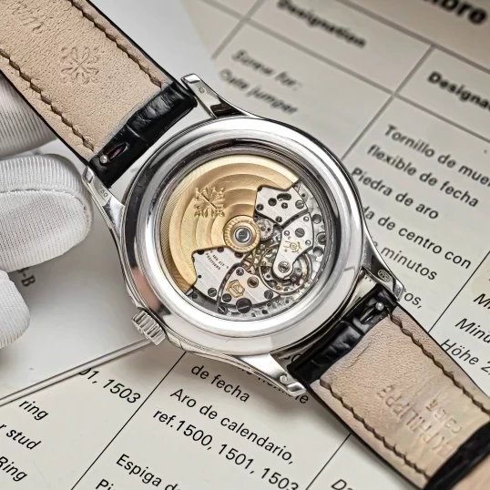 Patek Philippe Complications Annual Calendar Moon Phase 5205G White Gold Black Dial 40mm