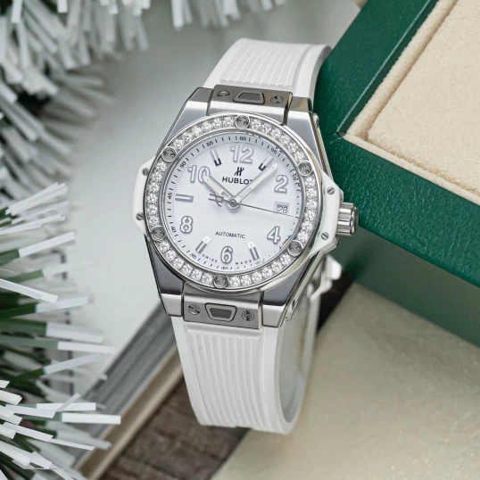 Hublot Big Bang One Click Steel White Diamonds 33mm Ref. 485.SE.2010.RW.1204