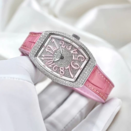 Franck Muller Vanguard V32 Full Diamonds Pink