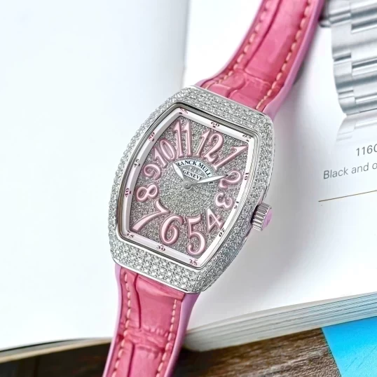 Franck Muller Vanguard V32 Full Diamonds Pink