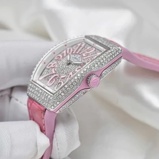 Franck Muller Vanguard V32 Full Diamonds Pink