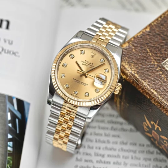 Rolex Oyster Perpetual Datejust 36mm 116233 Champagne Diamond Dial
