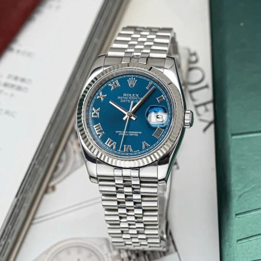 Rolex Oyster Perpetual Datejust 36mm Ref. 116234 Blue Roman Dial