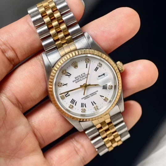 Rolex Oyster Perpetual Datejust 36mm Ref. 16233 – White Roman Diamond Dial