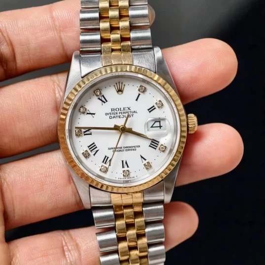 Rolex Oyster Perpetual Datejust 36mm Ref. 16233 – White Roman Diamond Dial