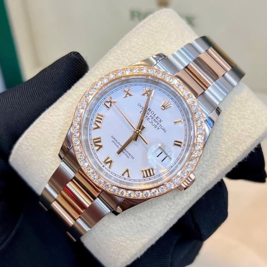 Rolex Oyster Perpetual Datejust 36mm Ref. 126231 Custom Diamonds – White Dial
