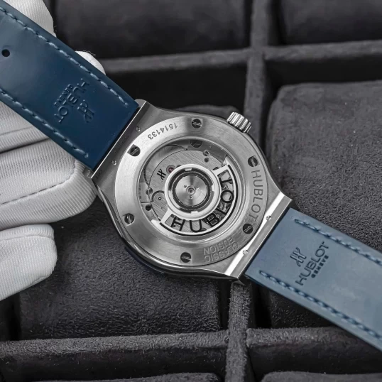 Hublot Classic Fusion 38mm Blue Dial Ref. 565.NX.7170.LR - Custom Full Diamond Pave