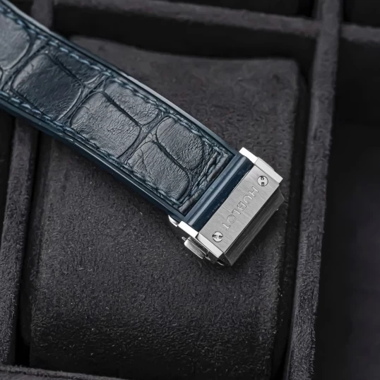 Hublot Classic Fusion 38mm Blue Dial Ref. 565.NX.7170.LR - Custom Full Diamond Pave