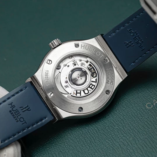 Hublot Classic Fusion Titanium Blue 42mm Ref. 542.NX.7170.LR Custom Diamond Bezel