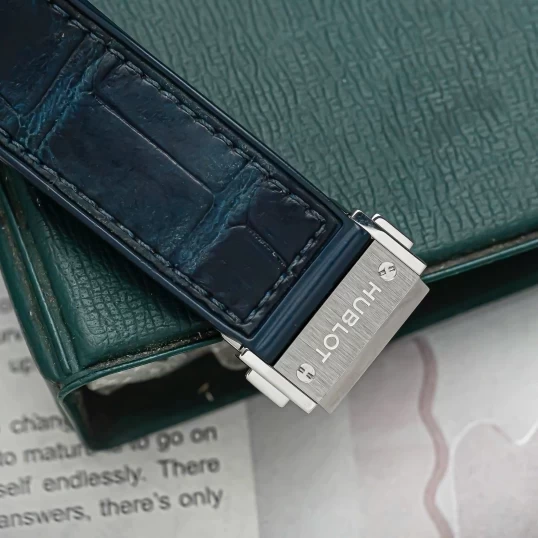 Hublot Classic Fusion Titanium Blue 42mm Ref. 542.NX.7170.LR Custom Diamond Bezel