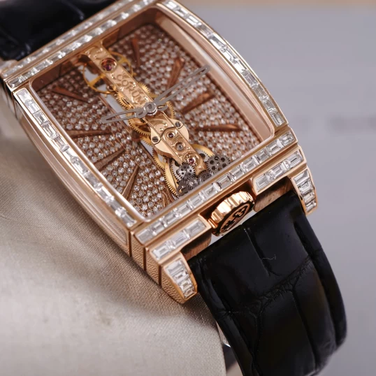 Corum Golden Bridge rose gold 113.770.55/0001 GN01 up to full diamonds baguette