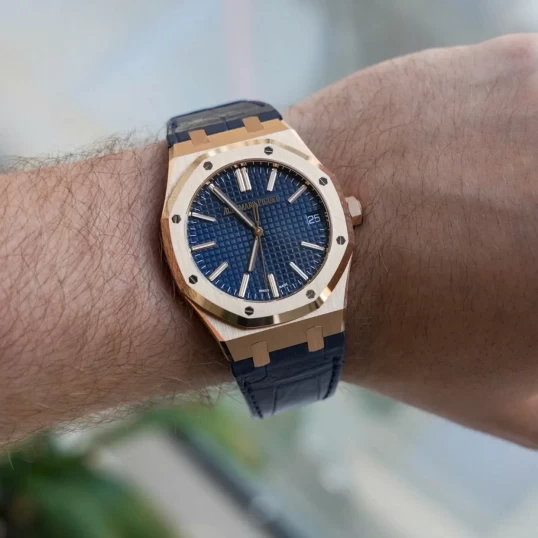 Audemars Piguet Royal Oak Selfwinding Rose Gold 41mm Blue Dial - Ref 15510OR.OO.D315CR.02
