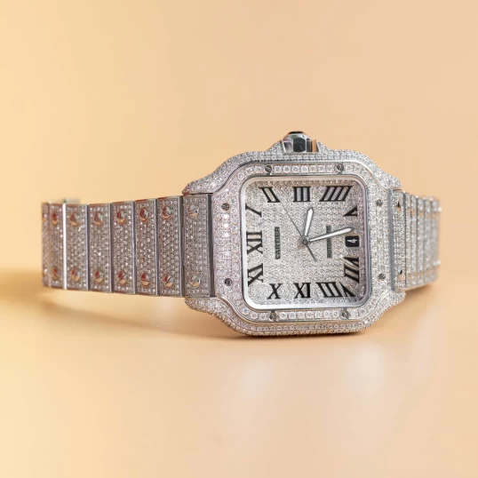 Cartier Santos Bussdown Diamond Roman Dial 40mm - Ref. WSSA0037