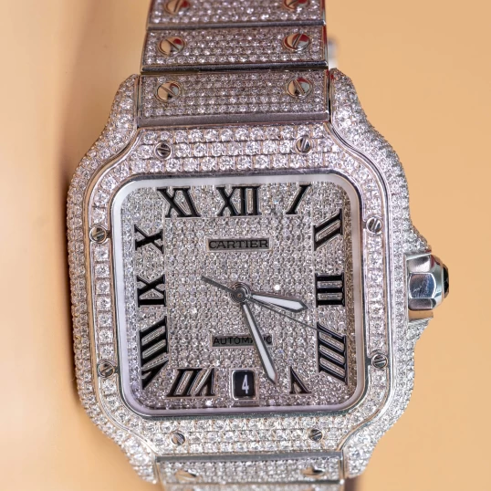 Cartier Santos Bussdown Diamond Roman Dial 40mm - Ref. WSSA0037