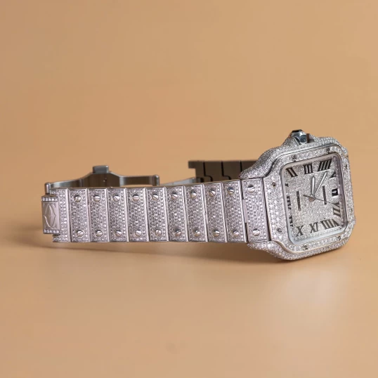 Cartier Santos Bussdown Diamond Roman Dial 40mm - Ref. WSSA0037