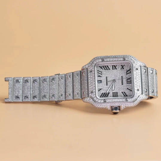 Cartier Santos Bussdown Diamond Roman Dial 40mm - Ref. WSSA0037