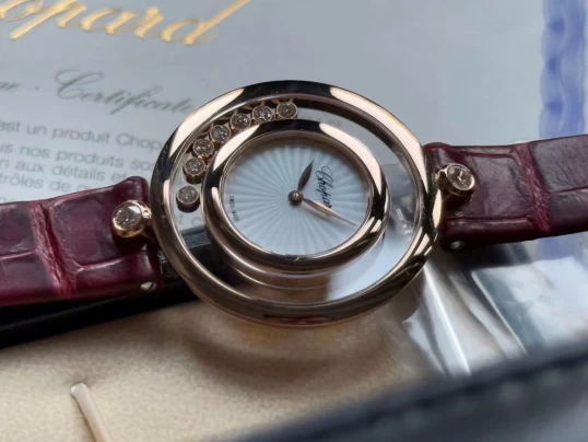 Chopard Happy Diamonds Icons 32mm – Ref. 209426-5001 Rose Gold – Silver Guilloché Dial