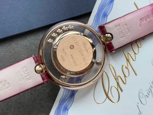 Chopard Happy Diamonds Icons 32mm – Ref. 209426-5001 Rose Gold – Silver Guilloché Dial