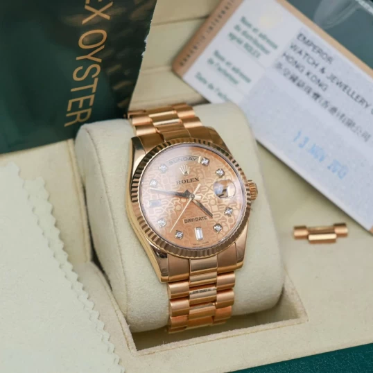 Rolex Oyster Perpetual Day-Date 36 Mặt vi tính vàng - Ref. 118238