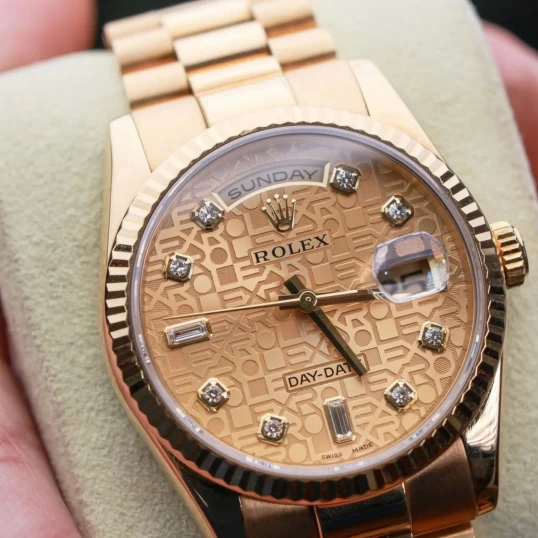 Rolex Oyster Perpetual Day-Date 36 Mặt vi tính vàng - Ref. 118238