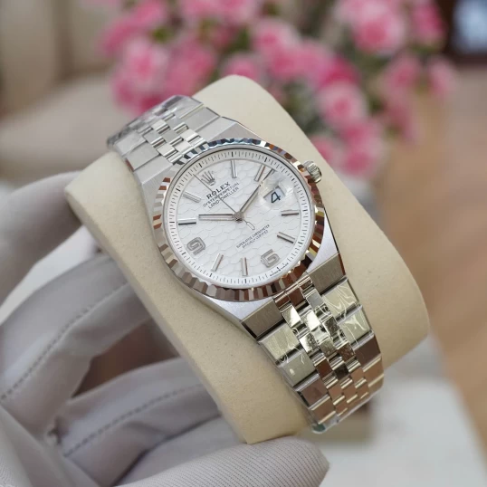 Rolex Oyster Perpetual Land-Dweller 36mm Ref. 127234-0001 – Mặt số trắng họa tiết tổ ong