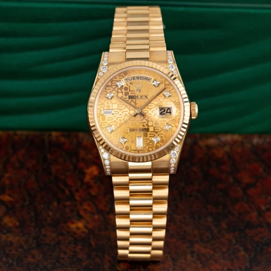 Rolex Day-Date 36mm Ref. 118338 – Champagne Jubilee Dial Diamond