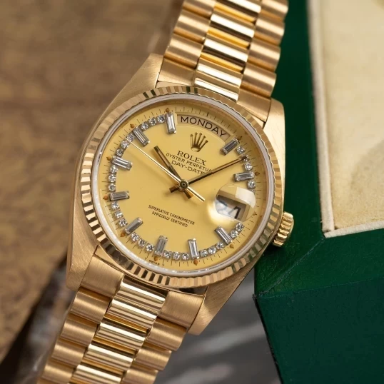 Rolex President Day Date Champaign Diamond Dial 18038