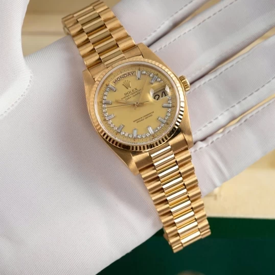 Rolex President Day Date Champaign Diamond Dial 18038