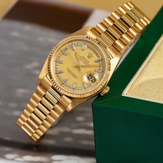 Rolex President Day Date Champaign Diamond Dial 18038