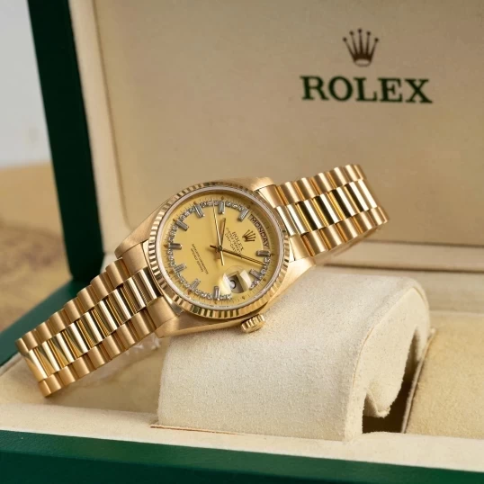 Rolex President Day Date Champaign Diamond Dial 18038