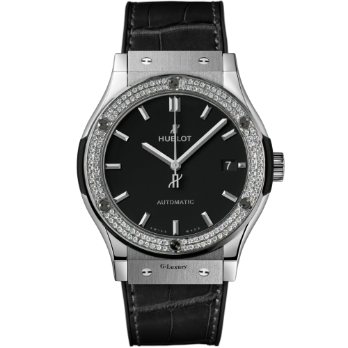 Hublot Classic Fusion Black Dial 42mm Diamonds 542.NX.1171.LR