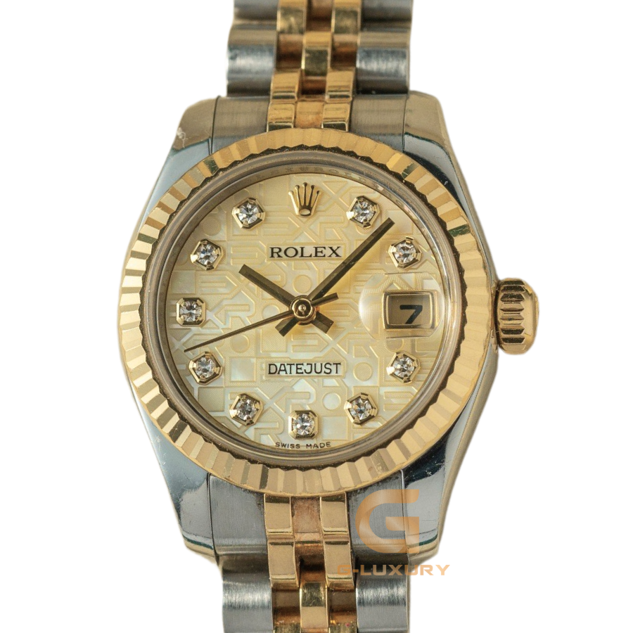 Đồng hồ Rolex Lady Date just 179173 mặt vi tính khảm trai cực hiếm (vi tính MOP)
