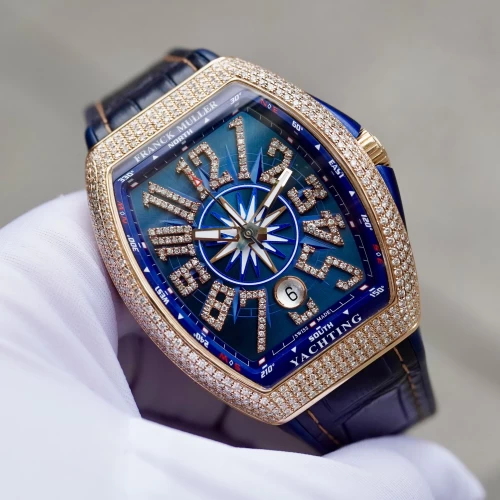 Đồng Hồ Franck Muller Vanguard Yachting Rose Gold Full Diamonds