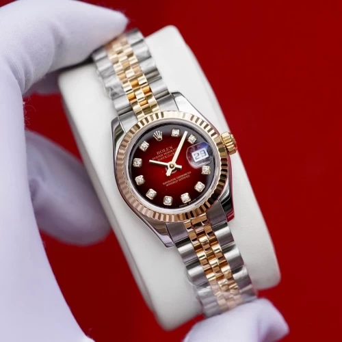 Đồng Hồ Rolex Datejust Steel Yellow Gold Red Vignette Diamond Ladies Watch