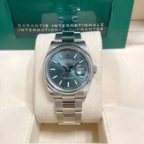 Đồng Hồ Rolex datejust 36mm 126200 Mint Green Index  new 03/2023