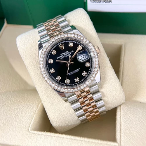 Rolex Datejust 36mm 126281 Rbr Balck Diamond niềng kim Zin Full 2020