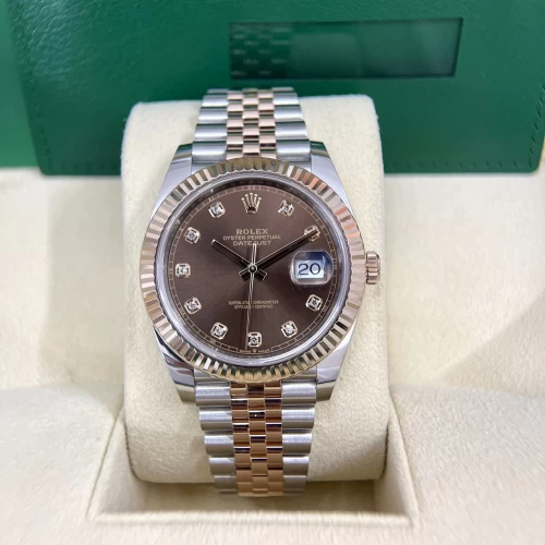 Rolex datejust 41mm 126331 Chocolate Diamond full box 09/2022