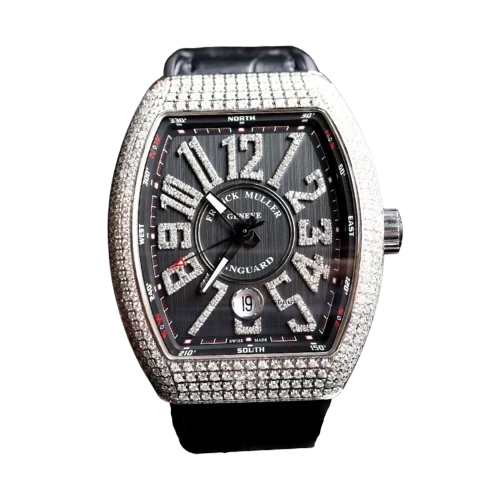 Franck Muller Yachting V41 Steel Custom Diamond Black Dial